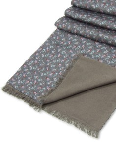 Écharpe en Soie Doublée Homme Milano Paisley Taupe