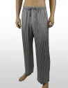 Pantalon Lounge en Soie inSilk Jacquard Stripe Steelgrey